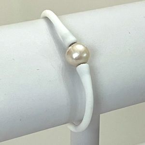 FRESH WATER PEARL | White Silicone Jelly Bracelet | NEW!